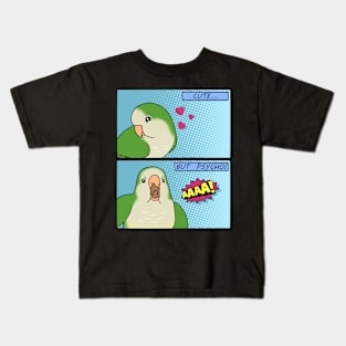 cute but psycho Green quaker parrot Kids T-Shirt